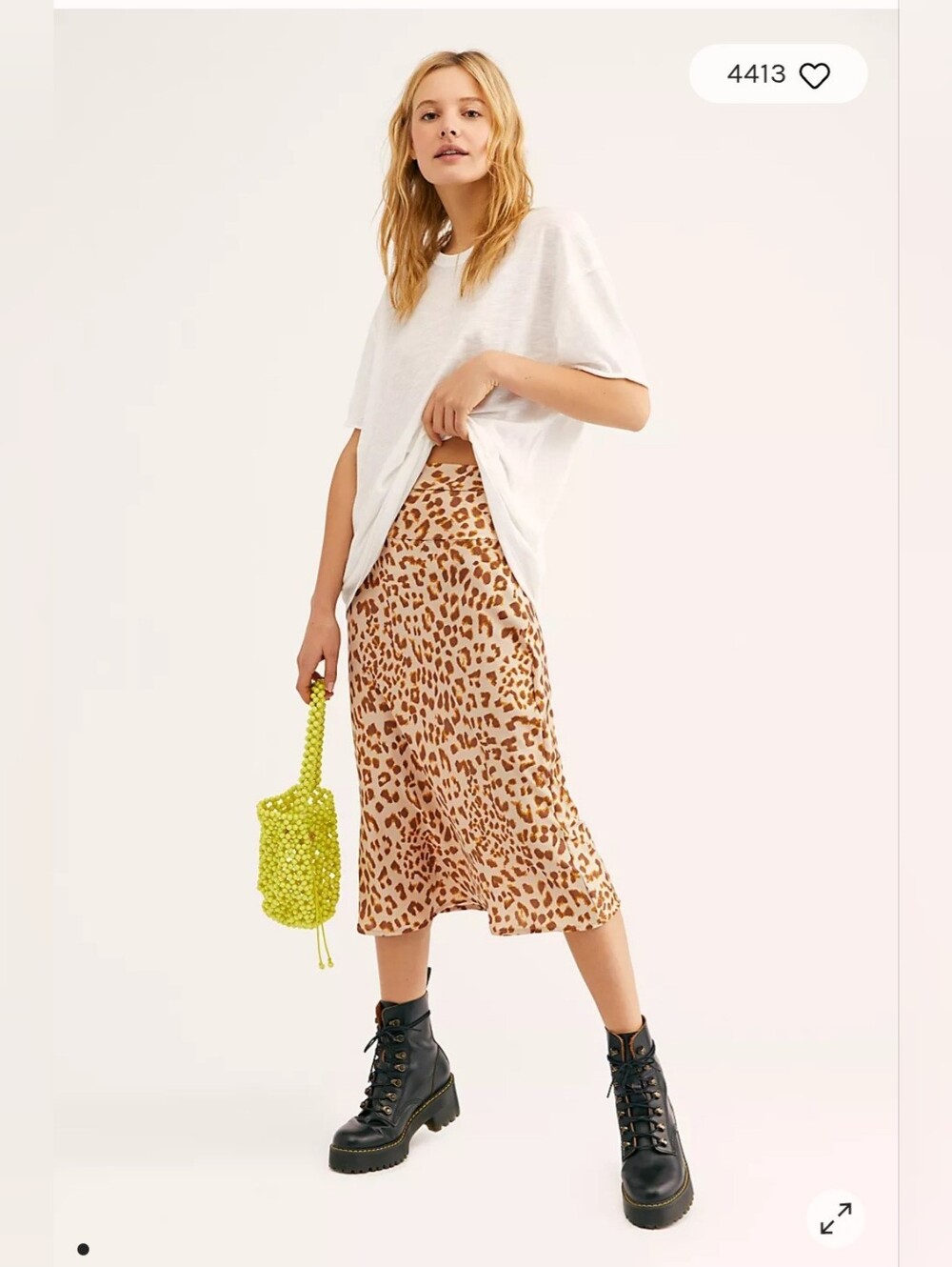 Free People Normani Bias Midi Skirt Leopard Print Size Medium Maximalist